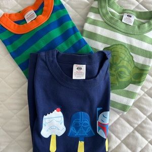 3 Hanna Andersson Pajama Sets. Kids Size 10. Two Star Wars theme.